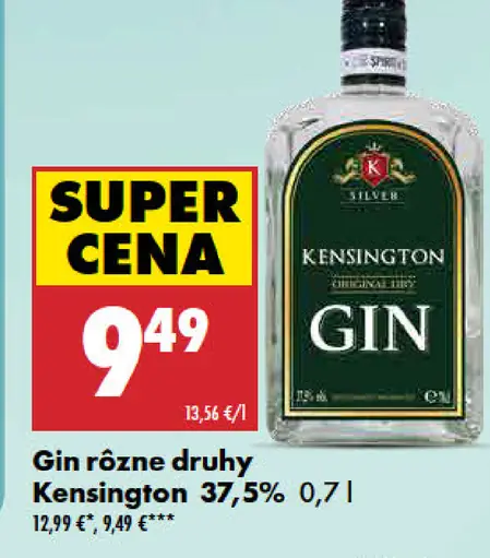 Kensington gin 37,5 % rôzne druhy