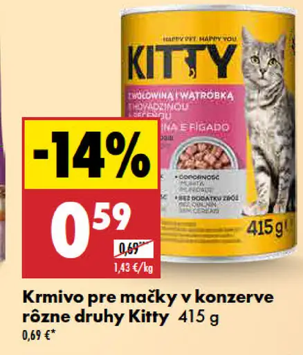 Kitty krmivo pre mačky konzerva