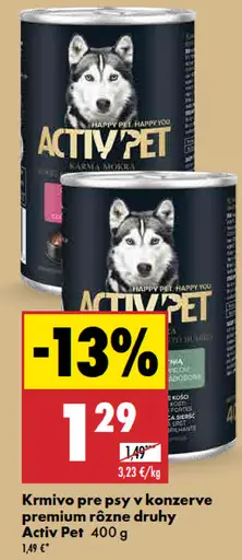 Activ Pet krmivo pre psy konzerva