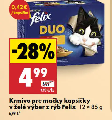 Felix Krmivo pre mačky kapsičky v želé výber z rýb