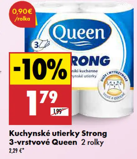 Queen Kuchynské utierky Strong 3-vrstvové