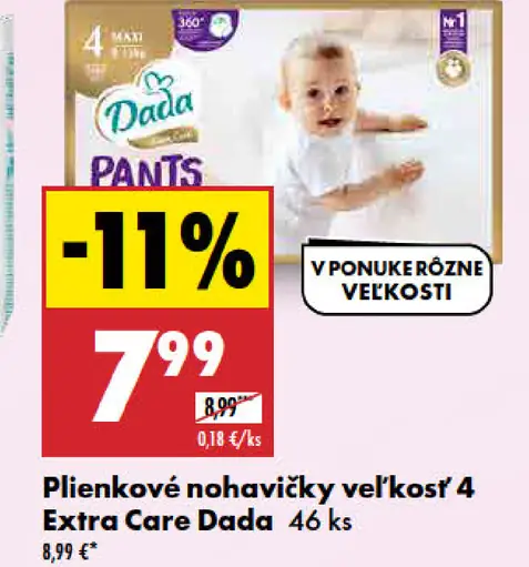 Dada Extra Care plienkové nohavičky veľkosť 4