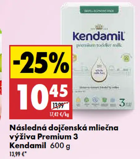 Kendamil Následná dojčenská mliečna výživa Premium 3
