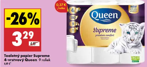 Queen Supreme toaletný papier 4-vrstvový