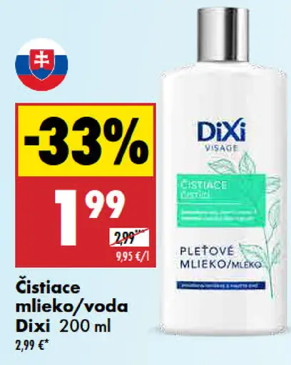 Čistiace mlieko alebo voda