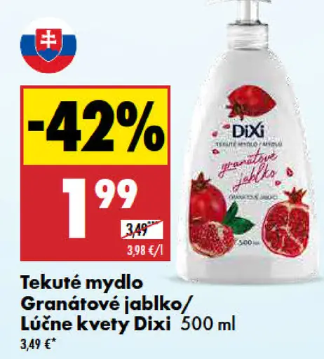 Dixi Tekuté mydlo granátové jablko/lúčne kvety