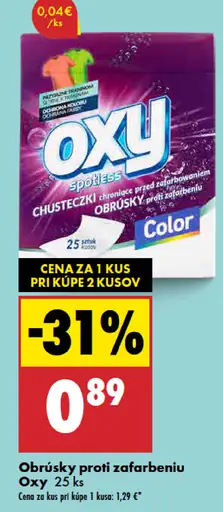 Obrúsky proti zafarbeniu OXY