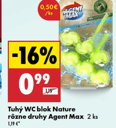 Agent Max Tuhý WC blok Nature rôzne druhy