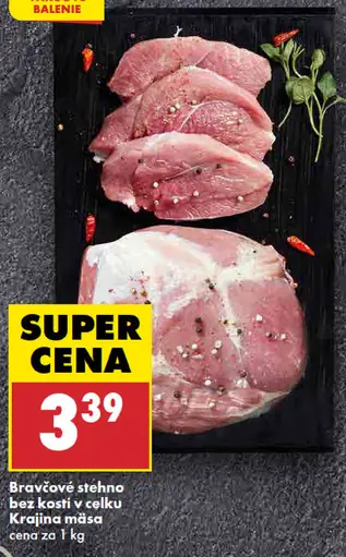 Krajina mäsa Bravčové plece bez kosti, v celku