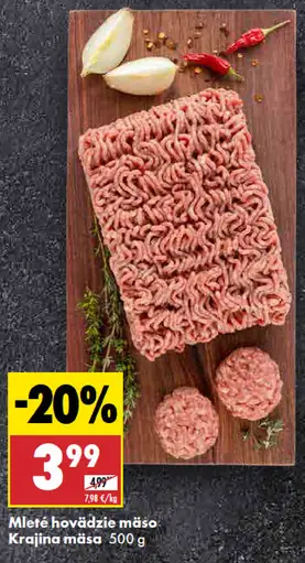 Mleté hovädzie mäso Krajina mäsa