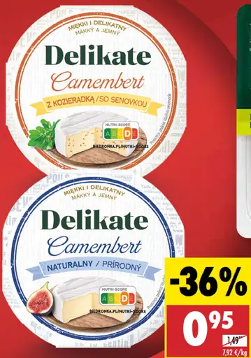 Delikate Camembert rôzne druhy