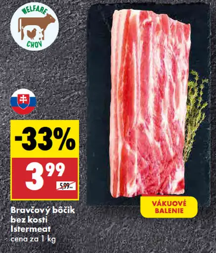 Istermeat Bravčový bôčik bez kosti
