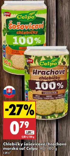 Celpo hrachové chlebíčky morská soľ