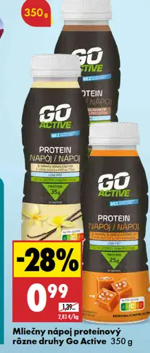 Go Active Mliečny nápoj proteínový rôzne druhy