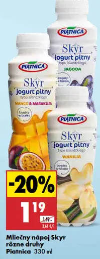 Piatnica Skyr mliečny nápoj rôzne druhy