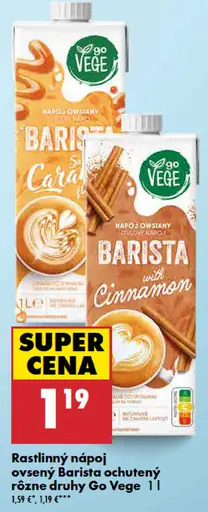 Go Vege Barista rastlinný ovsený nápoj ochutený rôzne druhy