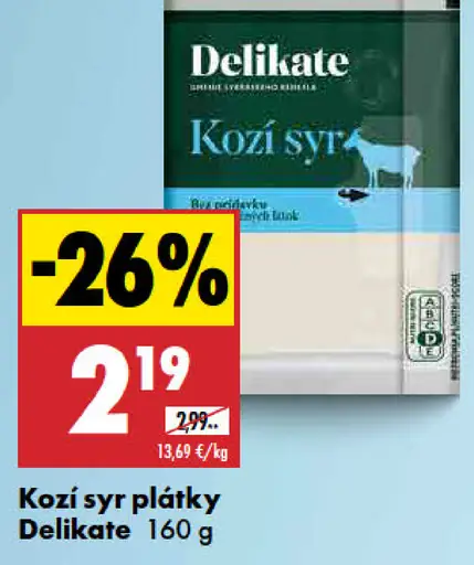 Delikate Kozí syr plátky