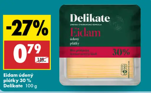 Delikate Eidam údený/neúdený plátky 30 %