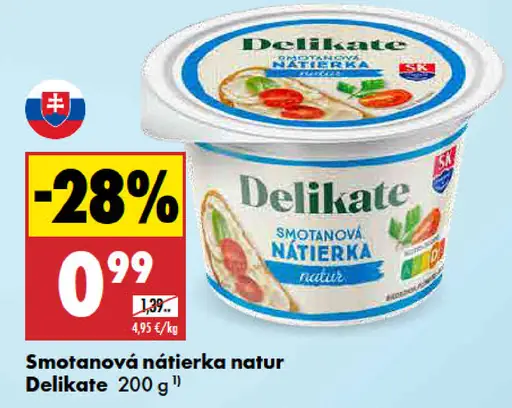 Delikate Smotanová nátierka natur