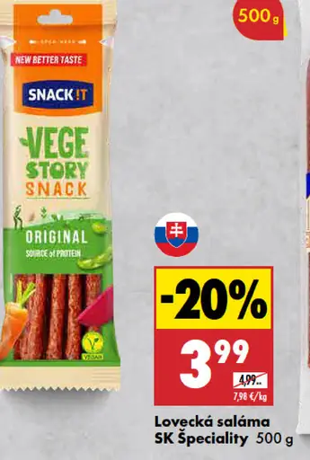 Snack it Vege Story Snack kabanosy rastlinné