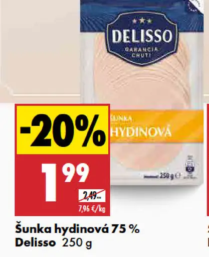 Delisso Šunka hydinová 75 %