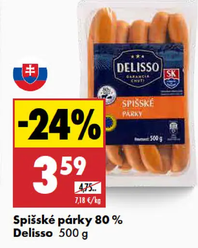 Delisso Spišské párky 80 %