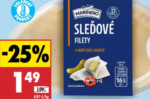 Marinero sleďové filety v omáčke rôzne druhy