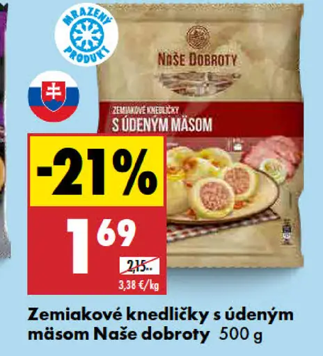 Naše Dobroty Zemiakové knedlíky s údeným mäšom