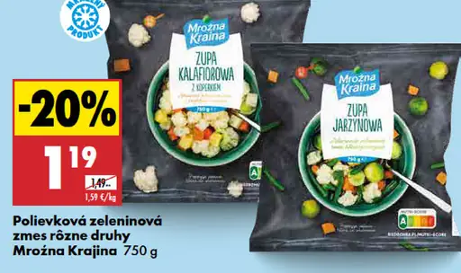 Mrazená Krajina Polievková zeleninová zmes