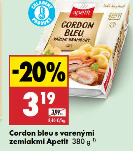 Apetit Cordon bleu s varenými zemiakmi