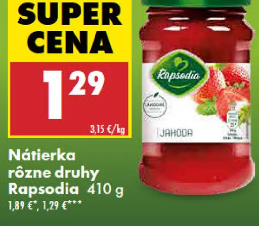 Rapsodia nátierka rôzne druhy