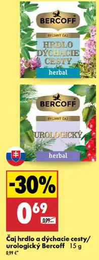 Bercoff čaj hrdlo a dýchacie cesty herbal