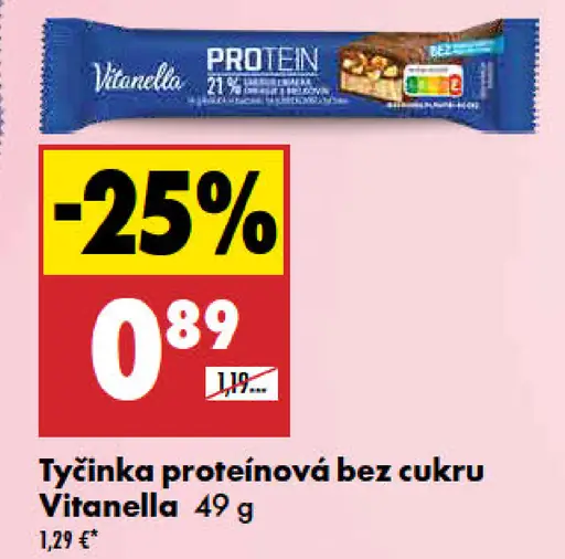Vitanella Tyčinka proteínová bez cukru