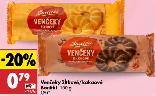 Bonitki venčeky slivkové alebo kakaové