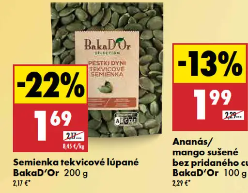 BakaD’Or semienka tekvicové lúpané