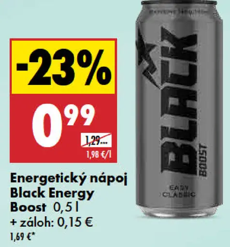 Energetický nápoj Black Energy Boost plechovka