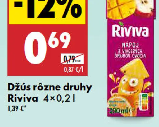 Džús rôzne druhy Riviva