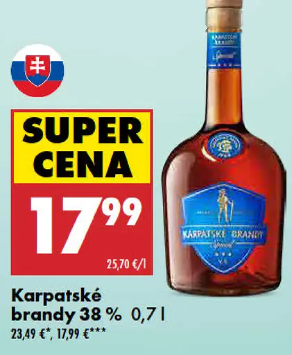 Karpatské brandy 38 %