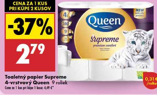 Queen Supreme toaletný papier 4-vrstvový