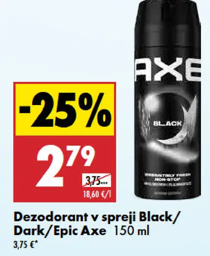 Axe dezodorant v spreji Black / Dark / Epic