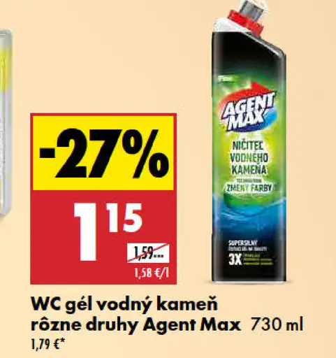 Agent Max WC gél vodný kameň rôzne druhy