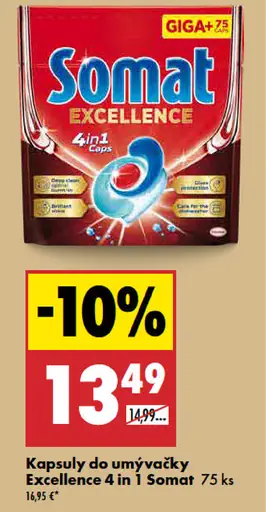 Somat Excellence Kapsuly do umývačky 4 in 1