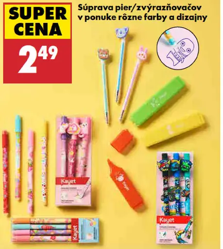 Kayet súprava pier a zvýrazňovačov