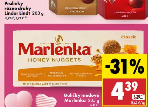 Marlenka Honey Nuggets medové guľôčky rôzne druhy