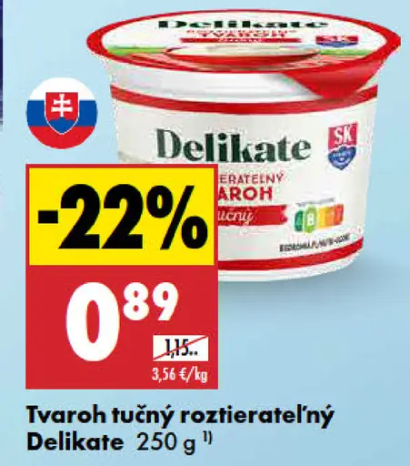 Delikate Tvaroh tučný roztierateľný
