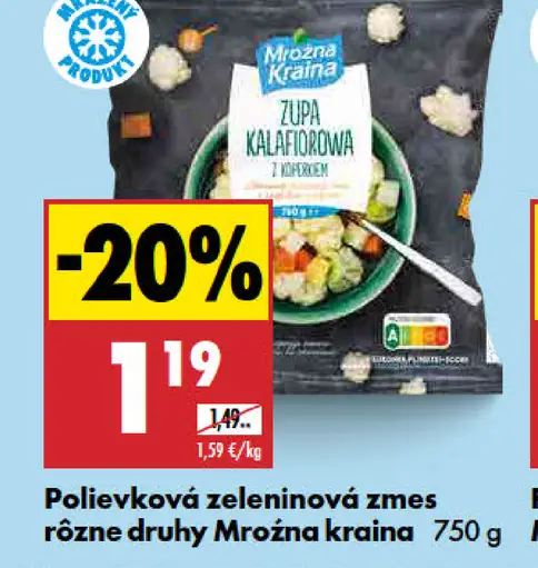 Mrožna Kraina Polievková zeleninová zmes rôzne druhy