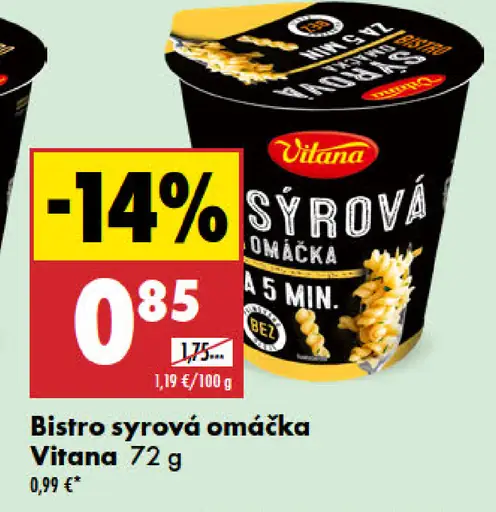 Vitana Bistro syrová omáčka