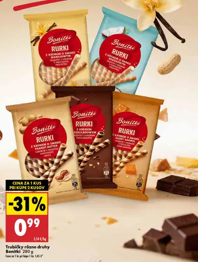 Bonitki trubičky rôzne druhy