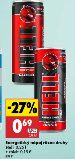 Hell energetický nápoj rôzne druhy plechovka