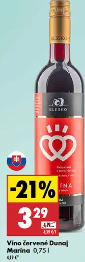 Elesko víno červené Dunaj Marína